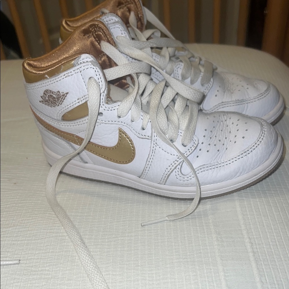 Nike White and Gold High-Tops